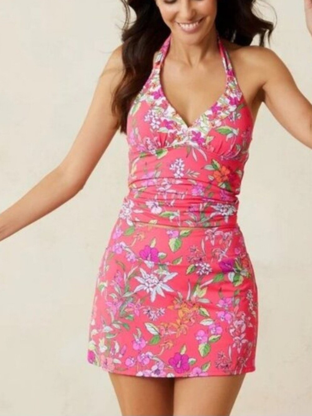 TOMMY BAHAMA FLORAL COVER-UP HALTER DRESS - Picture 6 of 6